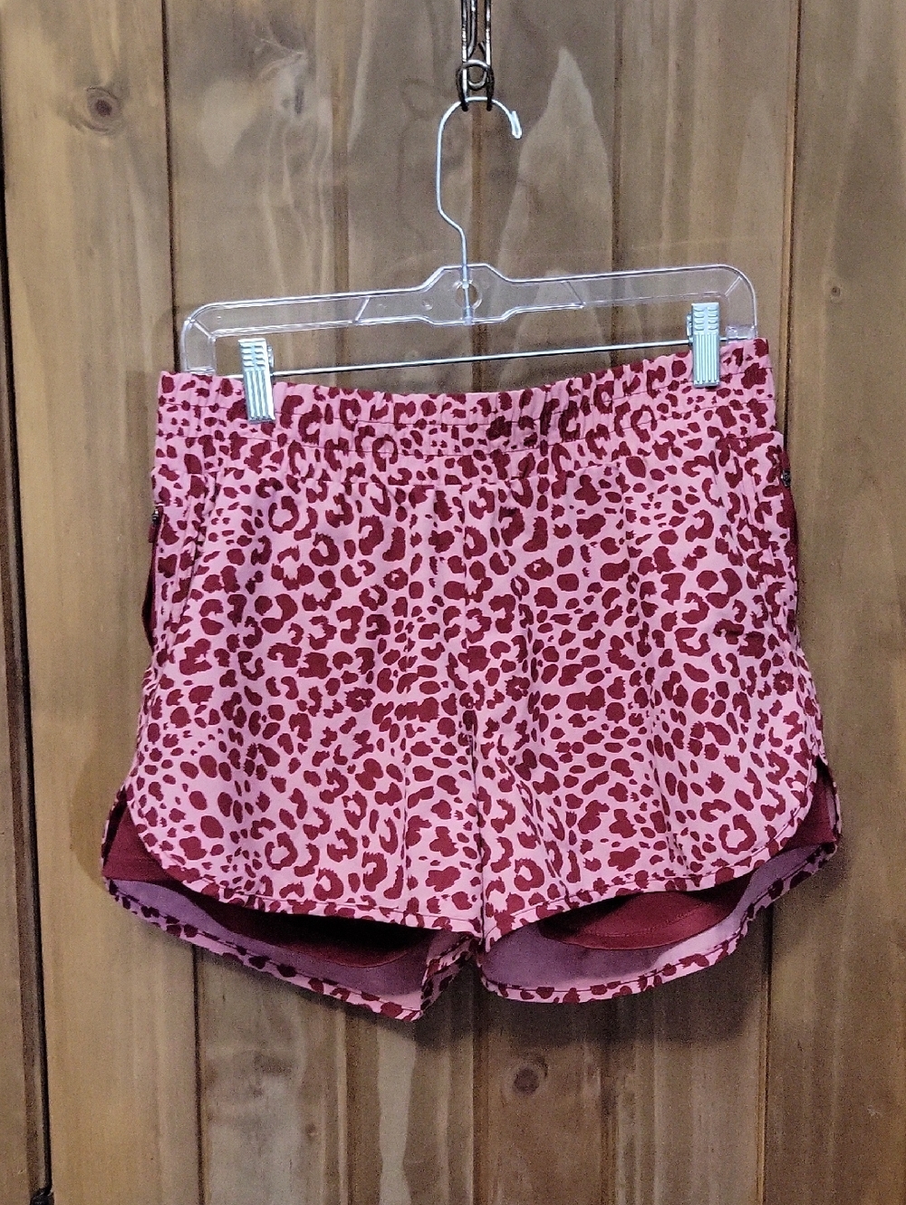 Pink Leopard Print Run Shorts